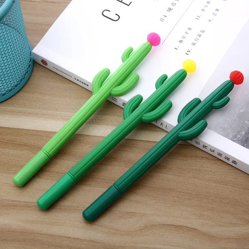 Manufacturer Direct Creative Cactus Gel Pen Plant Black Pen Office Pen Students Stationery