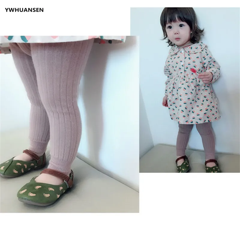 Ywhuansen 0-6t primavera outono listrado leggings da criança menina algodão infantil recém-nascido crianças strumphose malha calças magras para bebês