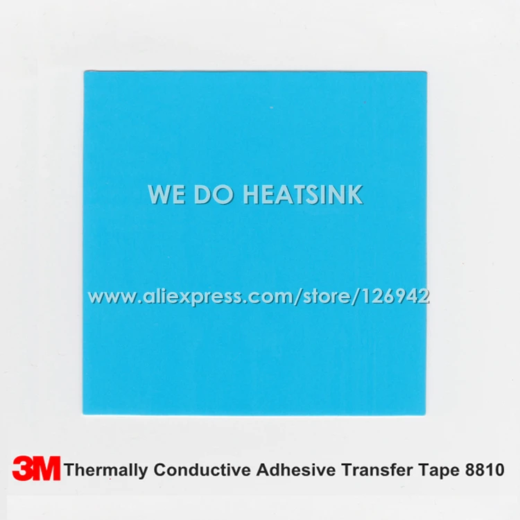 2pcs 80x80mm 3M 8810 Thermally Compound Double Sided Acrylic Adhesive Blue Heatsink Cooler Pad Thermal LED Tape