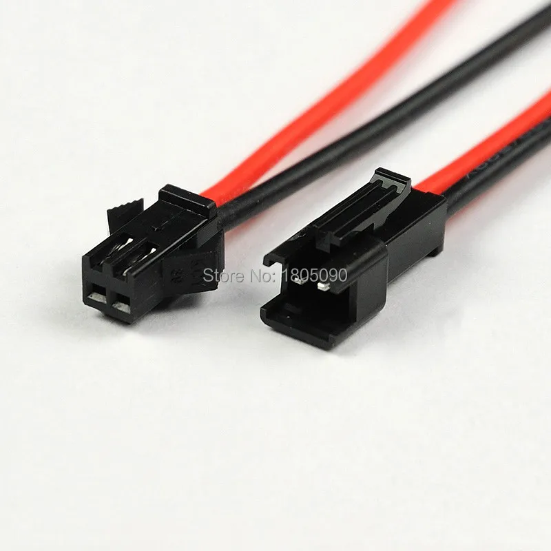 10Pairs 10cm Long JST SM Connector terminal wire 2Pin Plug Male to Female splice Wire Connectors red and black wire