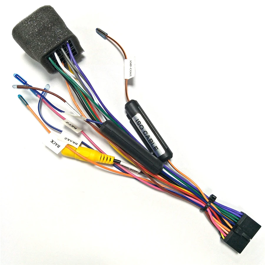 20 PIN ISO Wiring Harness Connector Car multimedia player Power Cable Harness With rear view camera connection