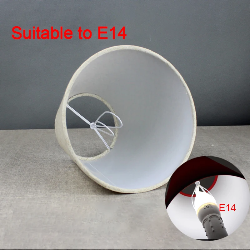E27 E14 handmade linen lamp shade for wall light Rustic bedroom bedside mini table lamp Country retro lampshade chandelier cover