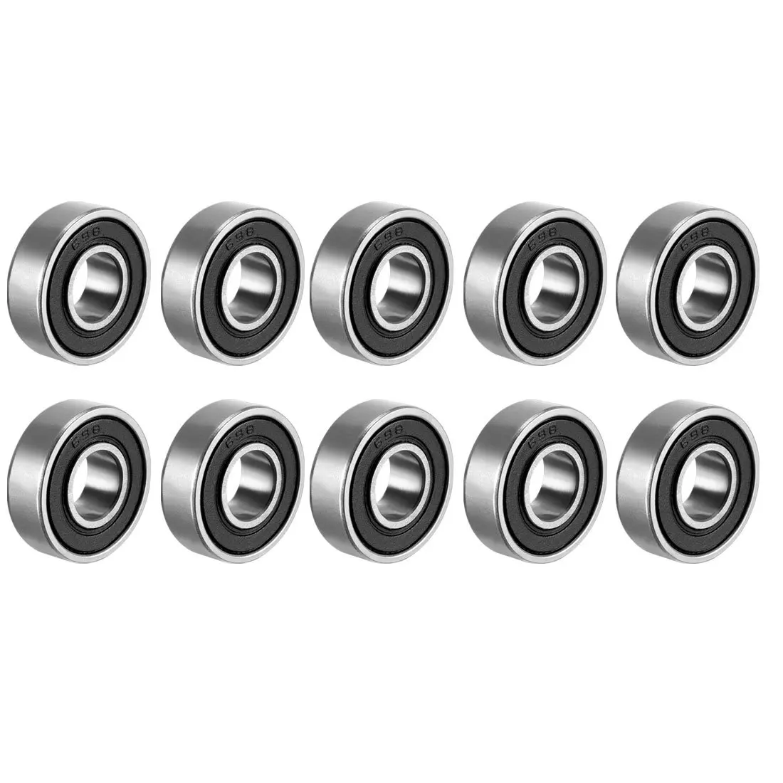 698-2RS Deep Groove Ball Bearing Double Sealed 8Mm X 19Mm X 6Mm Carbon Steel Bearings (Pack Of 10)