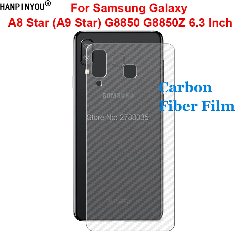 

For Samsung Galaxy A8 A9 Star G8850 6.3" 3D Anti-fingerprint Carbon Fiber Back Film Rear Screen Protector (Not Tempered Glass)