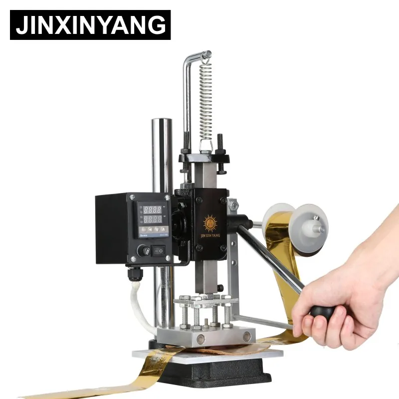 JINXINYANG Hot Foil Stamping Machine Leather Wood Paper Branding Logo Marking Press Machine Leather Embossing Machine