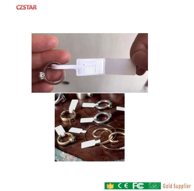 Imagem -02 - Etiqueta Adesiva Passiva Uhf Rfid de Longo Alcance Etiqueta Pet Branco em Branco à Prova Dágua Antirroubo para Rastreamento de Joias 50 Peças