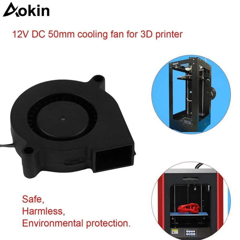 

Aokin For Anet A6 A8 DC Cooling Fan 5015 Turbo Fan 12V 24V Ultra-quiet Oil Bearing Turbo Small Fan For 3D Printer