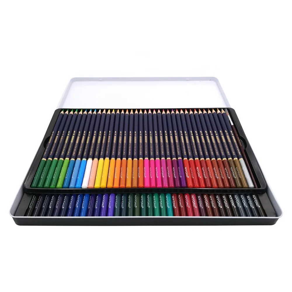 HuiQin 12/24/36/48/72 professional  Watercolor  Color Pencils lapices de colores for Coloured Drawing Pencil Set Art Supplies