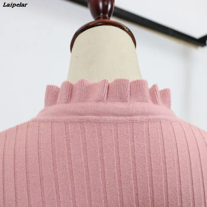 2020 Musim Gugur Wanita Sweater Slim Baru Musim Dingin Rajutan Flare Lengan Panjang Merajut Pullover Renda Wanita Sweater Laipelar