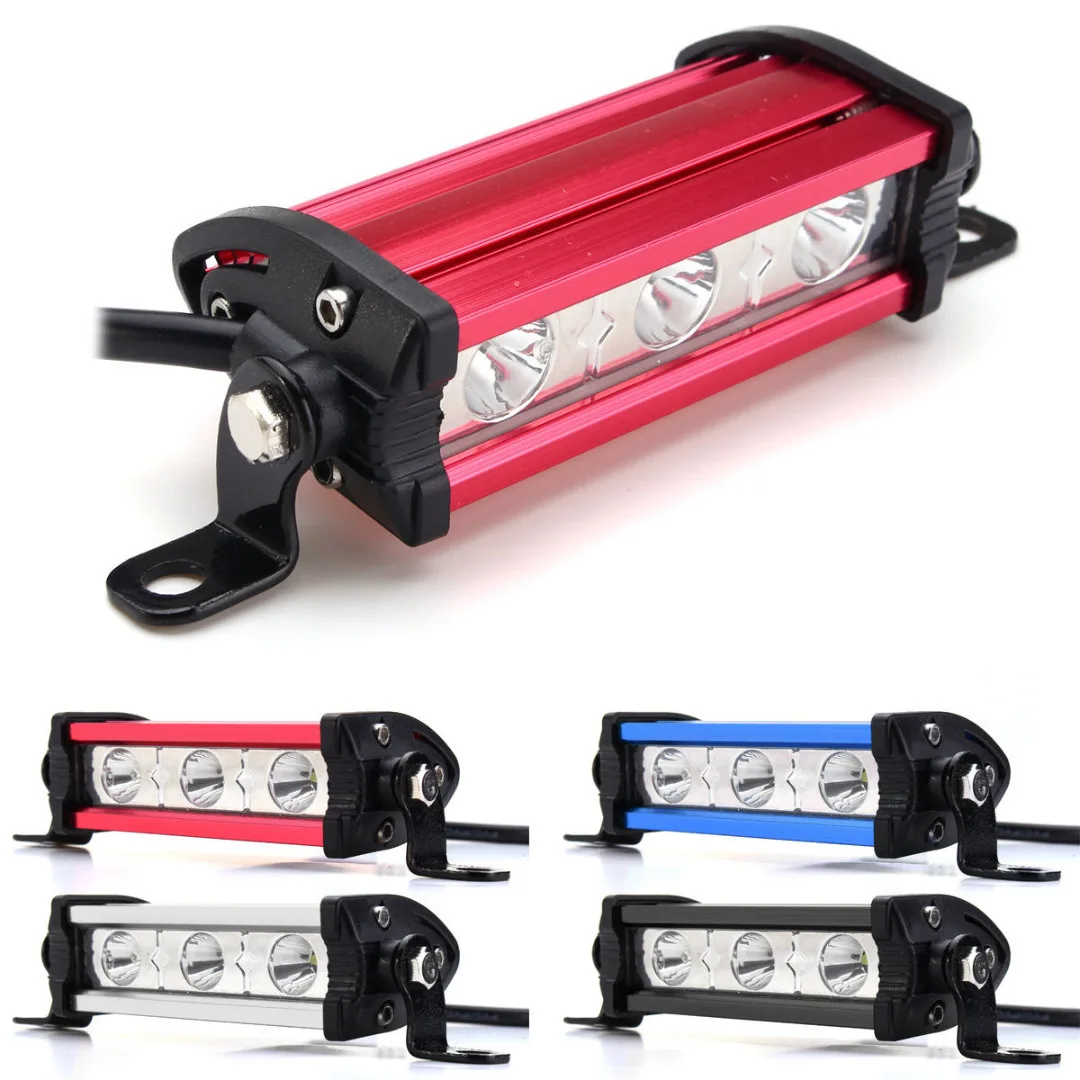 4inch 9W 3 LED Work Light Bar Lamp For Motorcycle Boat SUV ATV Jeep DC12V Spot 4 Colors