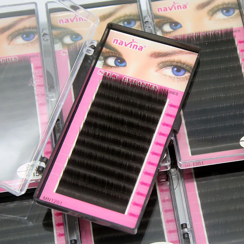 Navina 12Rows individual eyelashes extension supplies False professional mink Eyelashes Extensions Lashes materials Makeup Cilia