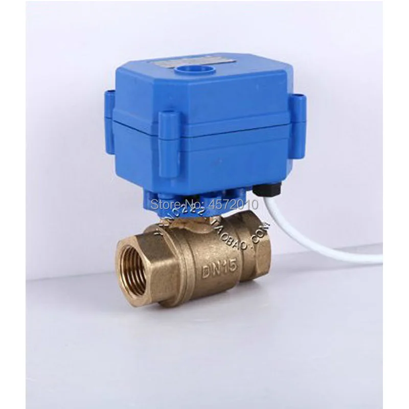 DN15 1/2" Brass 1 inch Two Way Motorized Ball Valve DC5V 12V 24V AC220V Electric water valve 1/2" CR01 CR02 CR03 CR04 CR05