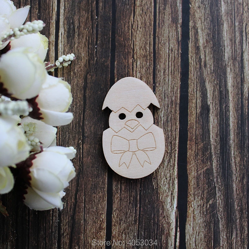 Wooden Chick Shape Craft Bird Chick in egg,  Baby Decoration Gift Ornament Laser Cut