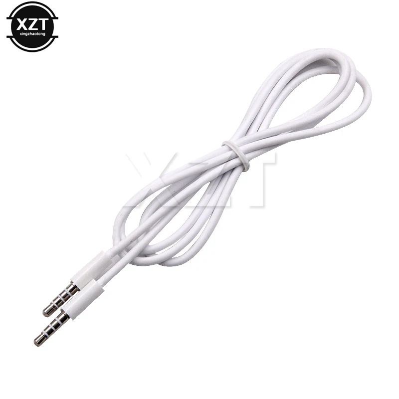 High Quality 1pcs 4 Pole 1M Universal 3.5mm Male Record Car Aux Audio Cord Headphone Connect Cable for Phone