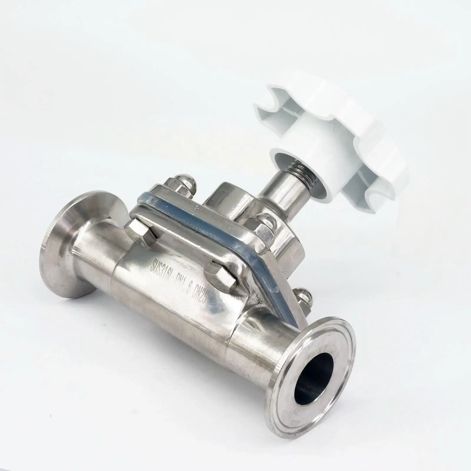 

1" 25mm 316 Stainless Steel Sanitary 1.5" Tri Clamp Diaphragm Valve Brew beer Dairy Product