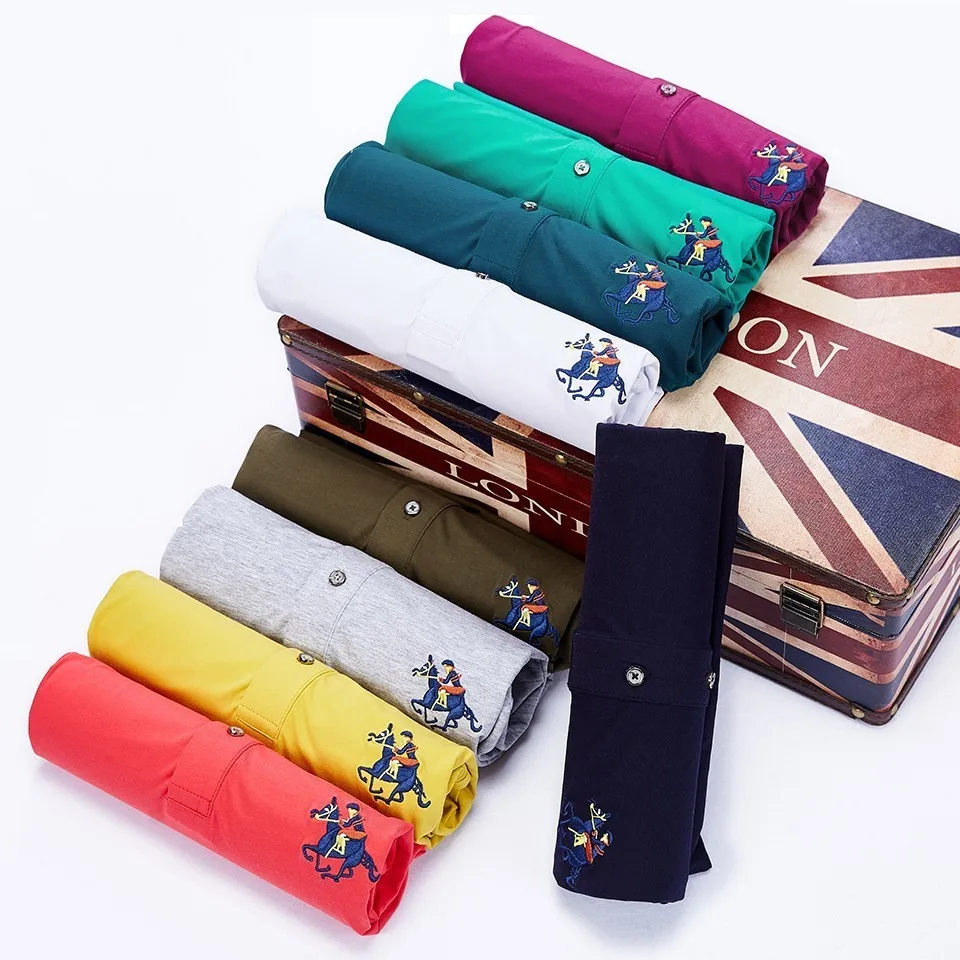 Men 2020 Summer New Classic Casual Cotton Short Sleeve Polo Shirts Men Brand Slim Fit Elastic Embroidery Solid Polos Top&Tee Men