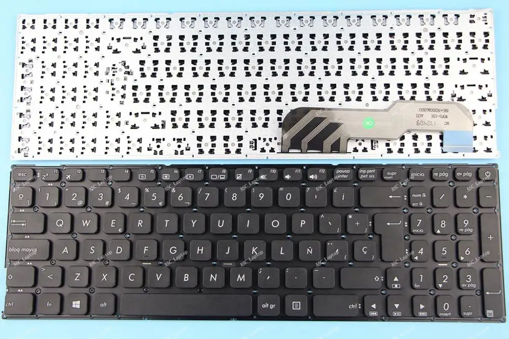 Nowa hiszpańska klawiatura SP Teclado do laptopa ASUS X541U X541UA X541UAK X541UJ X541UV X541UVK czarna bez ramki