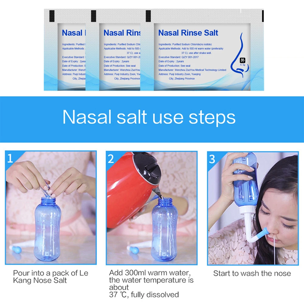 Adults Children Nasal Wash Cleaner Nasal Wash Cleans Moistens Nose Protector Allergies Relief Nasal Pressure Neti Pot Aspirator