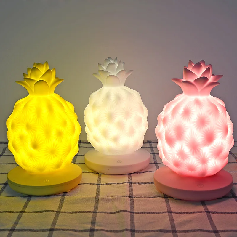 Cute Interesting Cartoon USB Pineapple Lamp 2023 New Night Lighting Lamp Creative Led Kids Baby Children Bedroom Light Decor