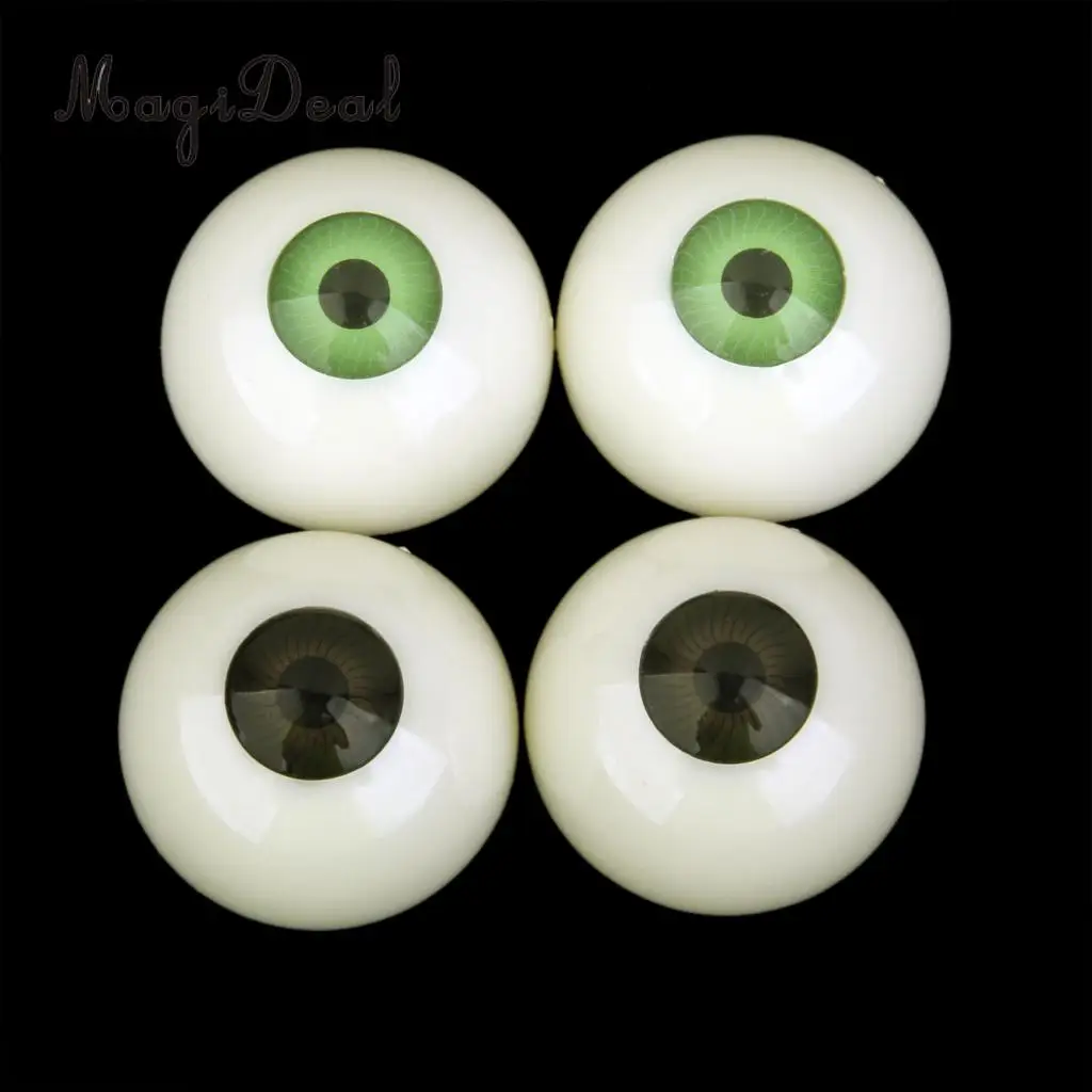 Magideal 2 Pairs Plastic Half Ronde Holle Oogbollen 30Mm Voor Pop Dier Masker Schedel Halloween Prop Diy Ambachtelijke Speelgoed