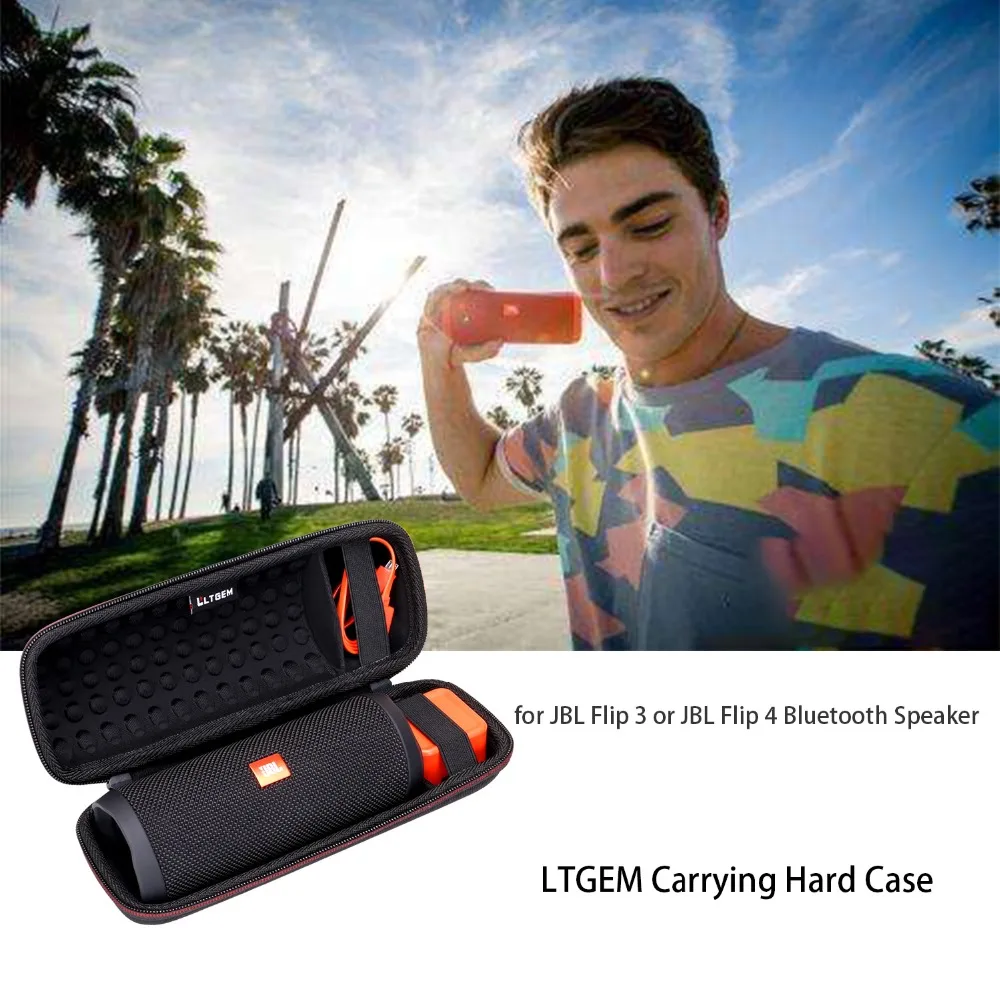 LTGEM Hard EVAกระเป๋าถือพกพาสำหรับJBL Flip 3 /4 ลำโพงบลูทูธกันน้ำ