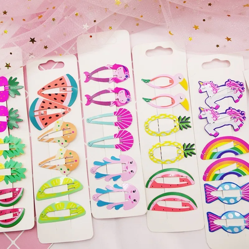 6PCS Lovely New Printed Cute Fruit BB Clips Hairpins Girls Hair Accessories Children Headwear Baby Hair Clips Headdress