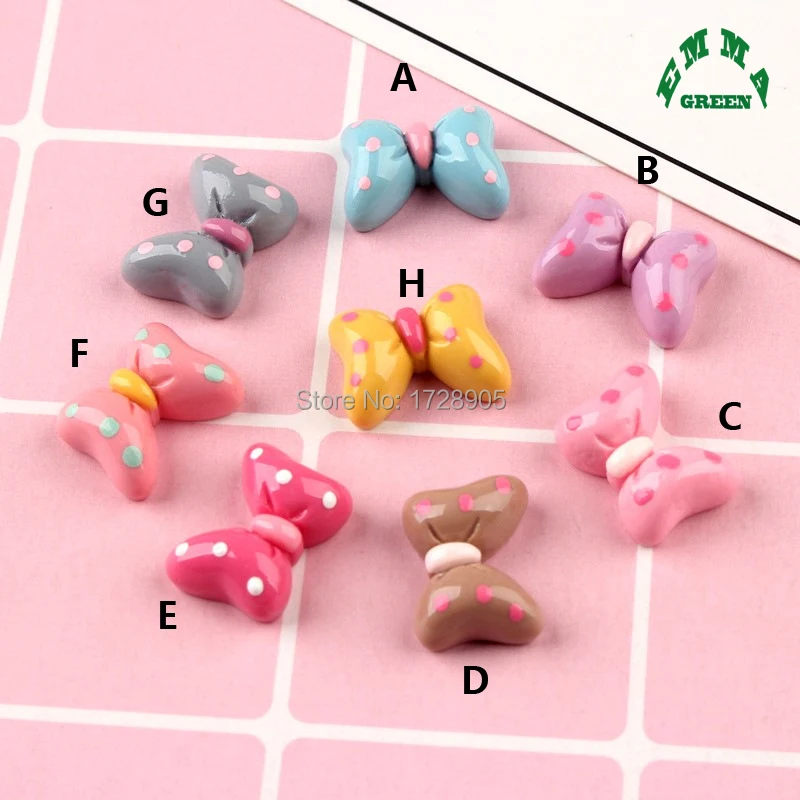 

Bow Charms for Slime Flatback Cabochon for Phone Case 20pcs 17mm Resin Charms for DIY Scrapbooking Resin Cabochons Bowtie Charms