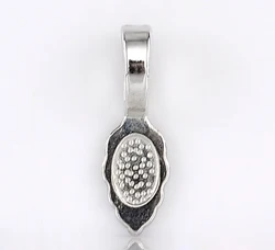 Lovely Glue on Bail Tags Leaf Silver Color 26x8mm,40PCs (B22359)