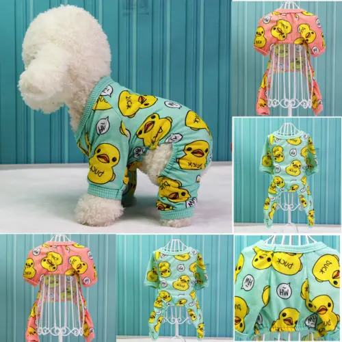 Cute Printed Dog Pajamas Cotton Chihuahua Yorkie Puppy Clothing for Dog Jumpsuit Super Soft Warm Puppy Costume