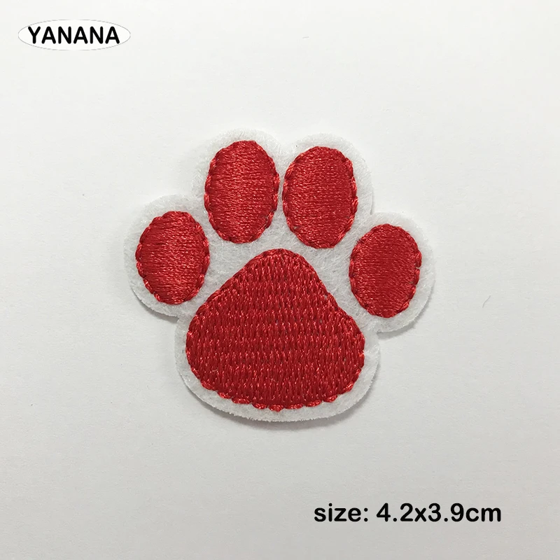 Claw paw Embroidered Patches for Clothing DIY Stripes Applique Clothes Stickers Iron on Badges