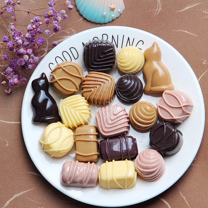 4pc Artificial Big Chocolates Suger Sweet Candy Fake Food Ornament Craft Decor Home Wedding Decoration DIY Accessory