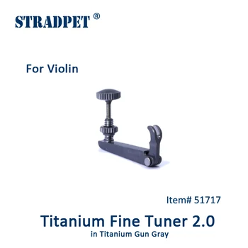 موالف STRADPET Titanium Fine 2.0 مع مسمار معدني مقاوم للاهتراء من التيتانيوم اللامع أو الرمادي، للكمان، أداة ضبط السلسلة