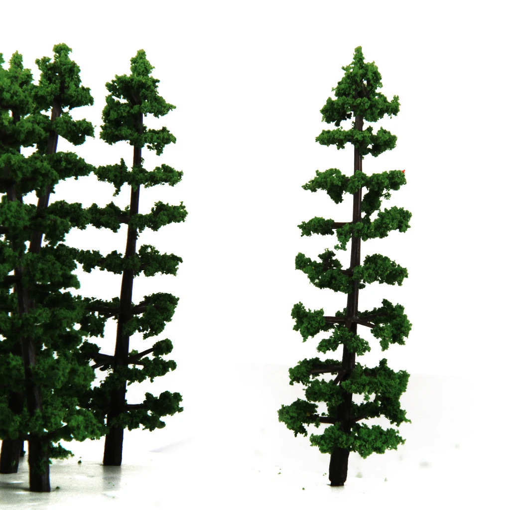 MagiDeal 20Pcs/Lot 1/100 Scale Plastic Fir Trees Model Train Street Scenery Landscape for Garden Park Classroom Greenery Layout