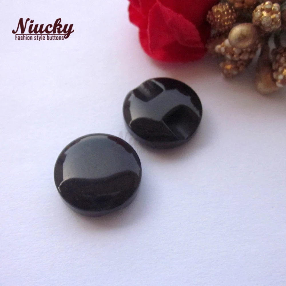 Niucky 12.5mm High Quality Thicker Black / White Bread Buttons for Sewing White & Black Chess Buttons Supplies R0401-009w&b