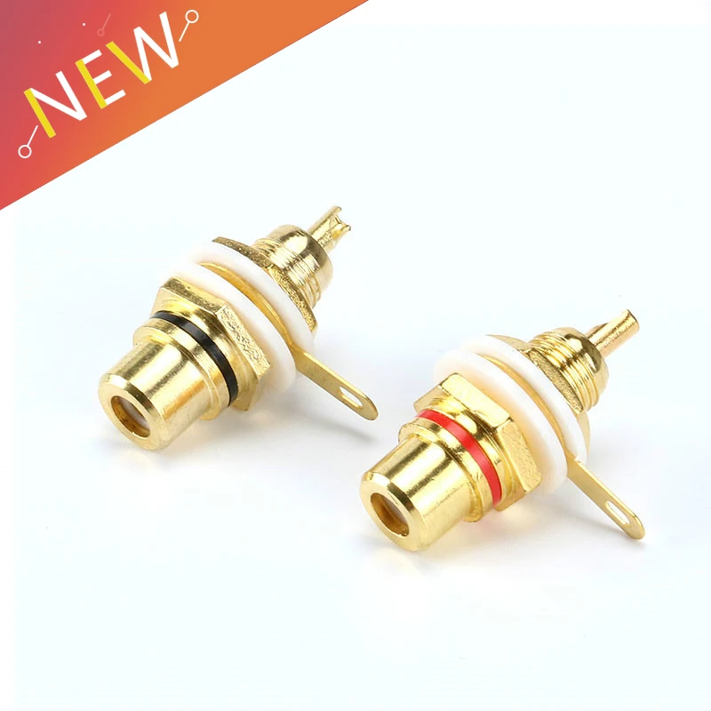 1 Pair RCA Female Socket Connector Chassis Panel Mount Adapter Audio Terminal Plug 3.5mm Plug AV Plug