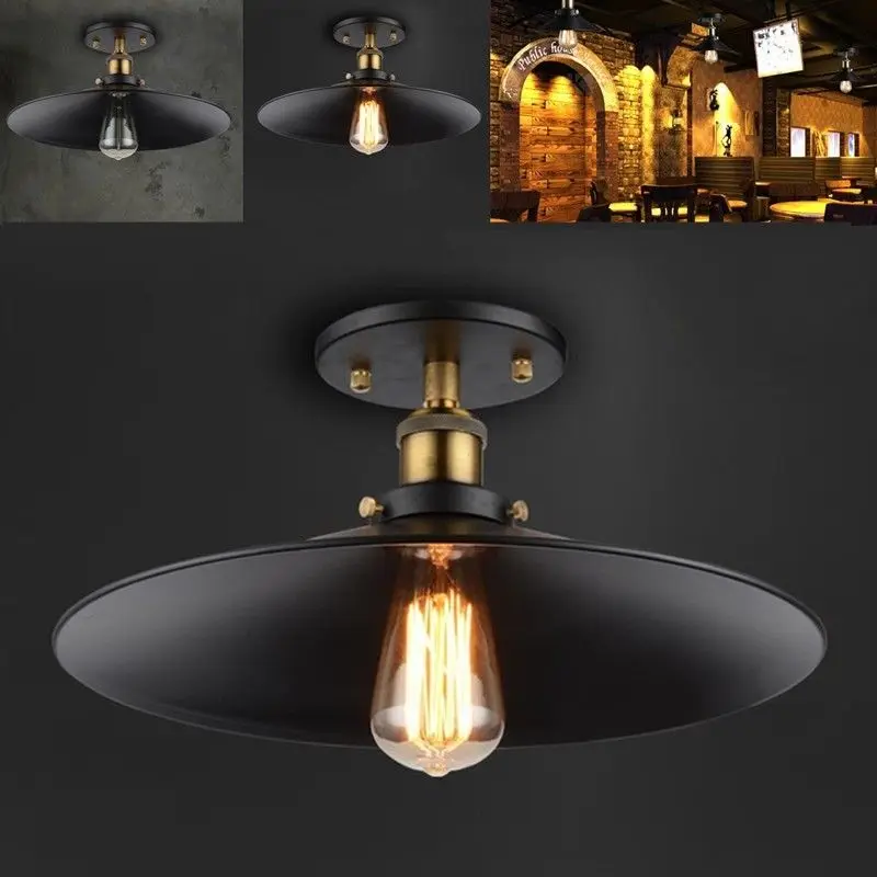 

New E27 Vintage Retro Ceiling Light Industrial Copper Ceiling Lamp Holder