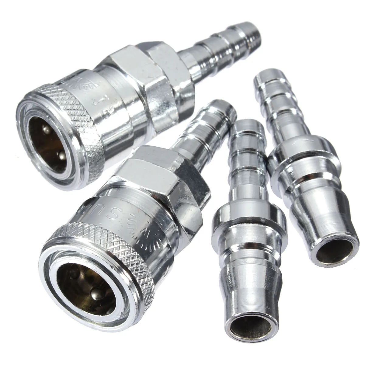 2 set 4pc Male Female 8mm Gas Hose Copper Nozzle Quick Release joint Connector Caravan BBQ SH+PH