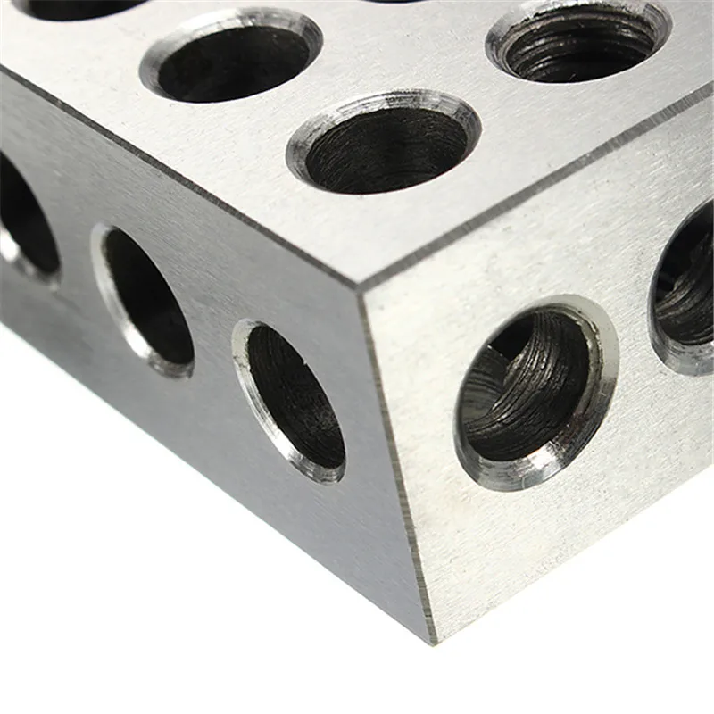 2Pcs Hardened Steel Block 23 Holes Parallel Clamping Block Lathe Tools Precision 0.005mm for Machine Tool 25x50x75mm