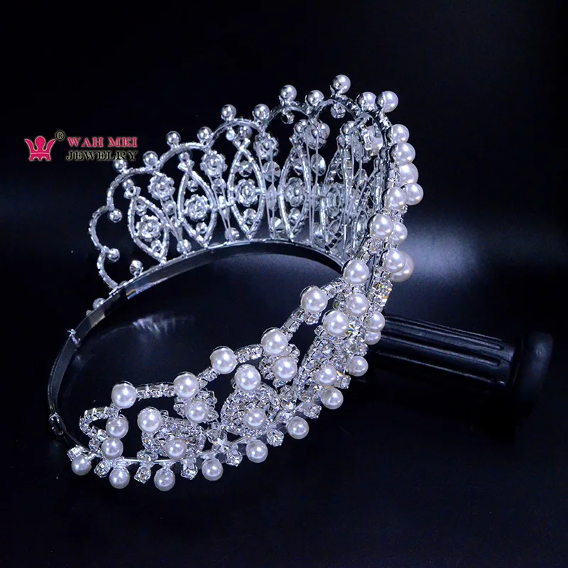 Imagem -04 - Pérola Pageant Crown High Grade Tiara Australian Crystal Hand Made Acessórios Hairwear Ajustável Mo264 Ajustável