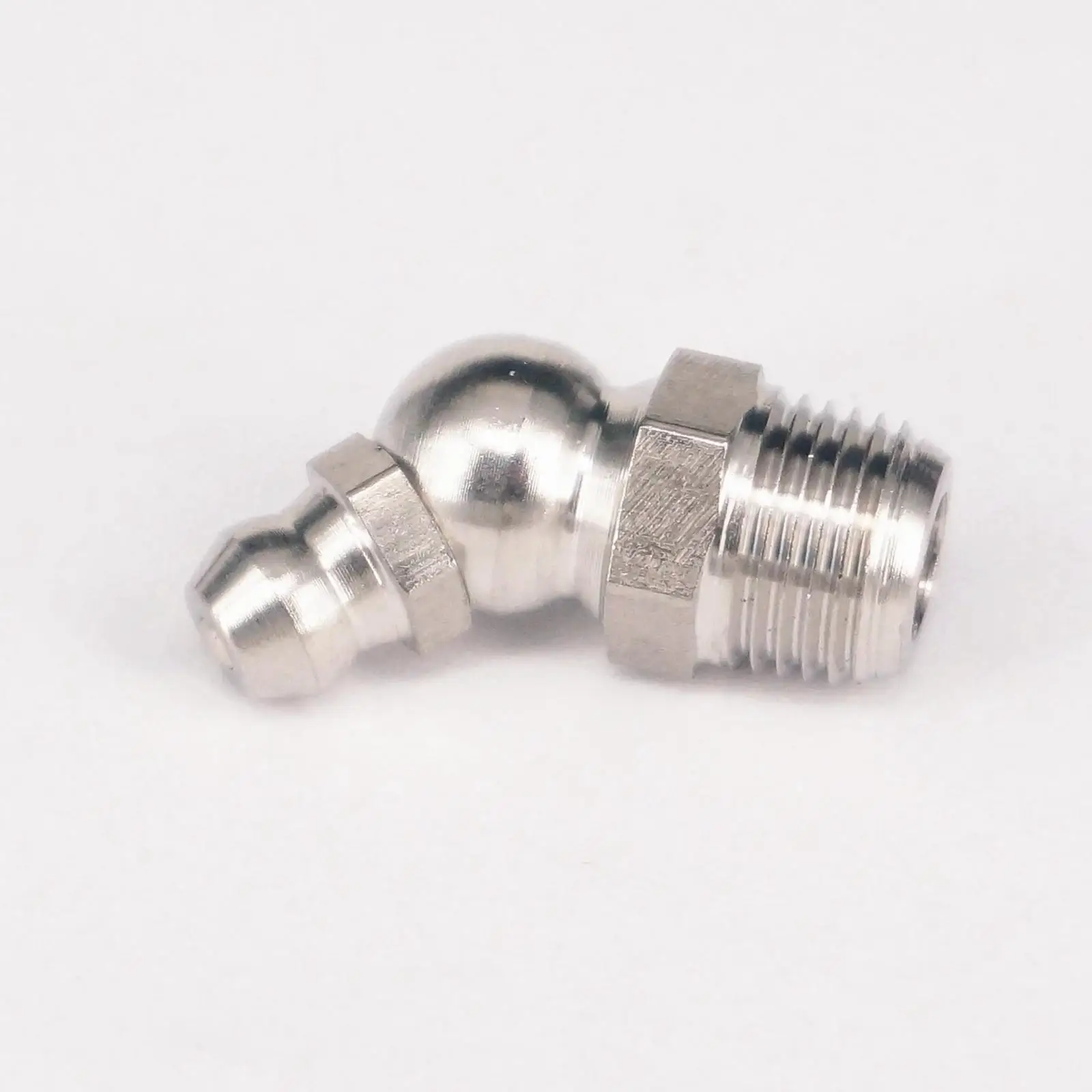 

1/8" BSP Male 45 Degrees Stainless Grease Zerk Nipple fitting For Grease Gun Machine Tool Accessories