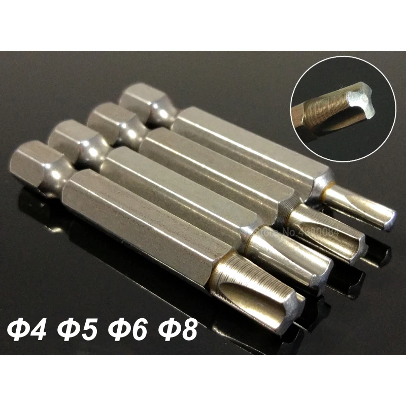 4Pcs Set 50MM 4/5/6/8mm Share Bicycle Screwdriver Drill Bits 1/4