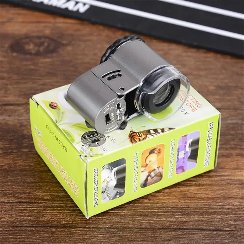 50X LED Mini Microscope Jewelry Magnifying Glass Loupe 9882A #20