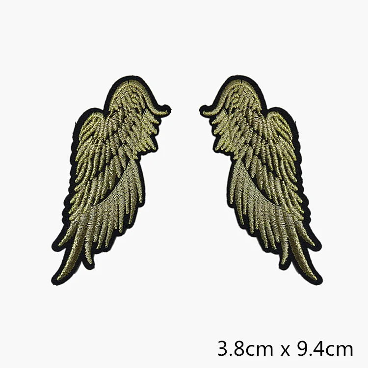 PGY 12 Design Sequin Patch DIY Angel Wings Iron On Patches For Kids Clothes Sew-On Embroidered Patch Motif Applique Stickers