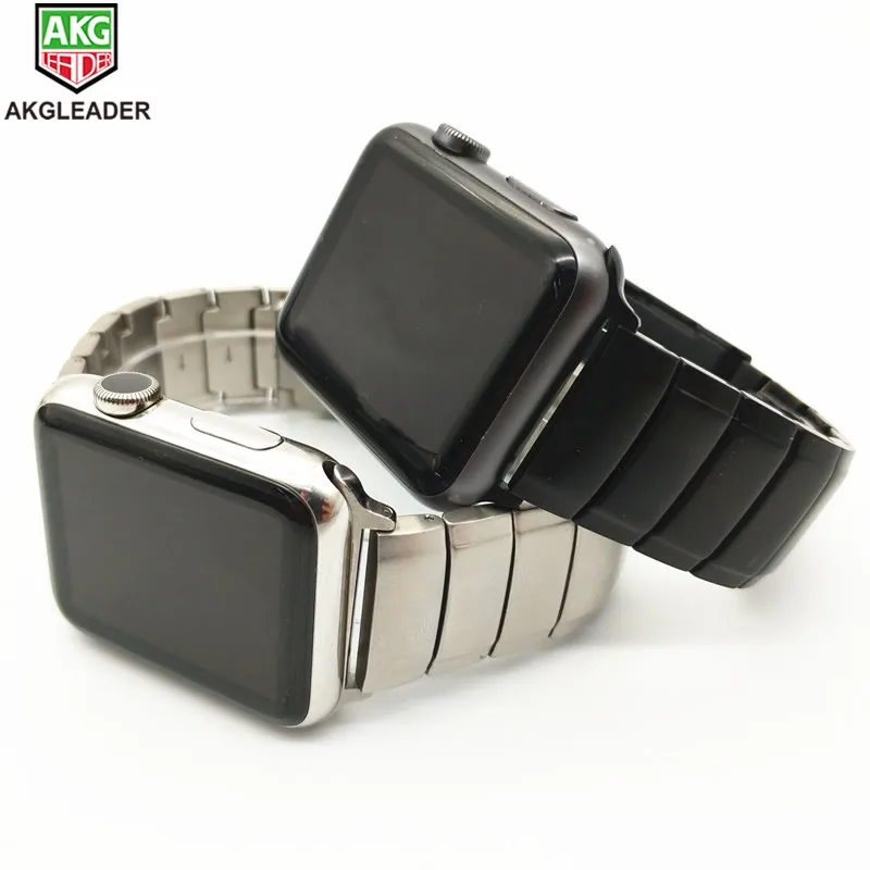 

AKGLEADER Solid Metal Steel Band Strap For Apple Watch Series 7 6 5 4 3 2 45mm 41mm iWatch Bracelet Stainless Steel Watchband