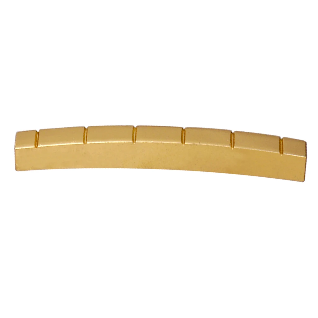 42mm Brass Curved Bottom 6 String Slotted Brass Nut for ST TL Telecaster  Electric Guitar Replacement Accessory Parts Gold