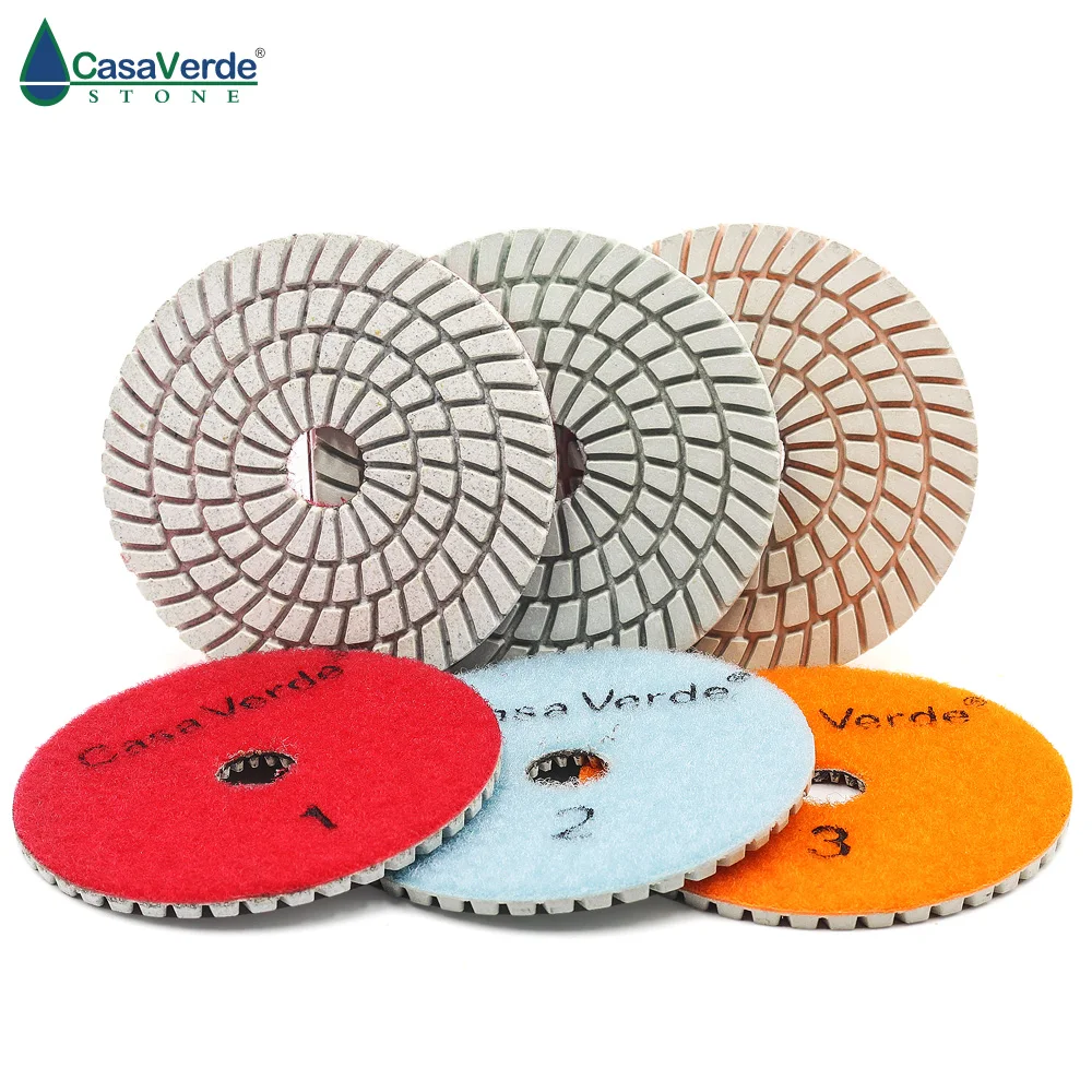 DC-W3PP02 4 بوصة 100 مللي متر الرطب استخدام 3 خطوة الماس تلميع منصات للرخام و الجرانيت