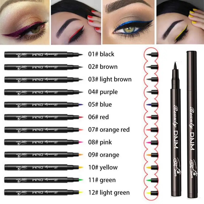 12 di colore di Lunga durata Impermeabile Matita Eyeliner facile da Indossare Eyeliner Della Penna di Trucco Cosmetico Impermeabile Eyliner Penna