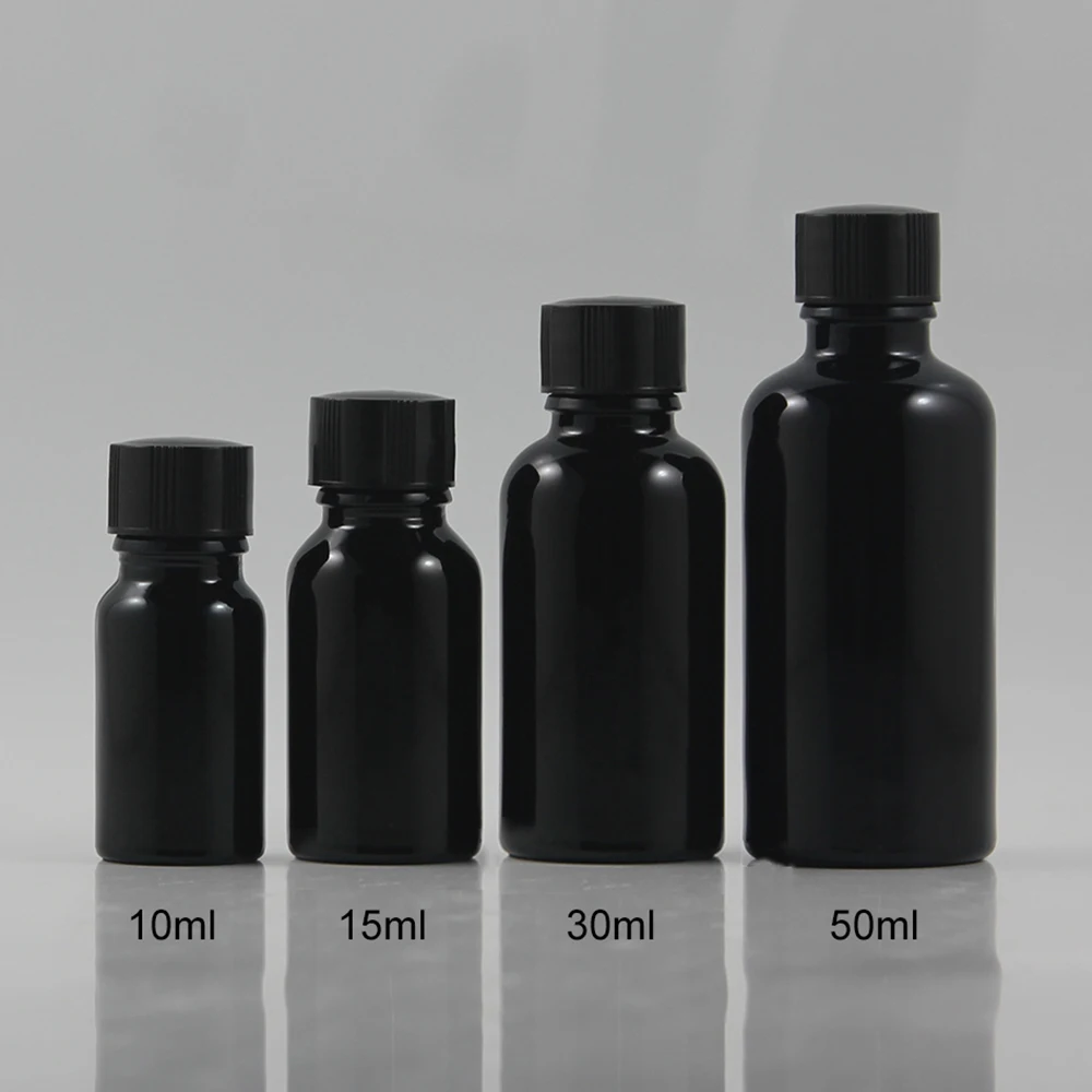 

top quality glass brush bottle 50ml wholesale, empty black essetial oil bottle