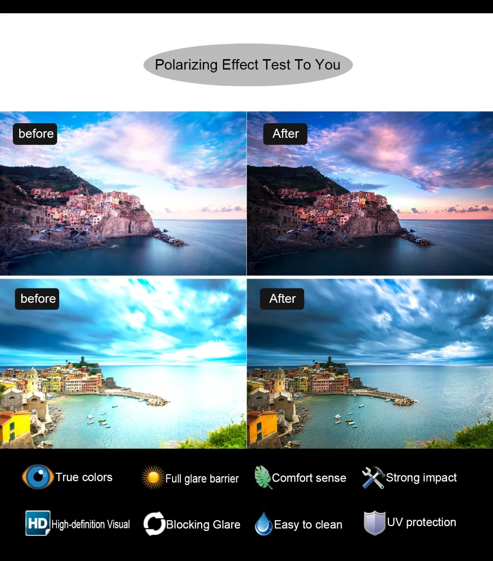 100% Precisely Cut Polarized Replacement Lenses for Taper Sunglasses Solid Black Color- Choices image 2