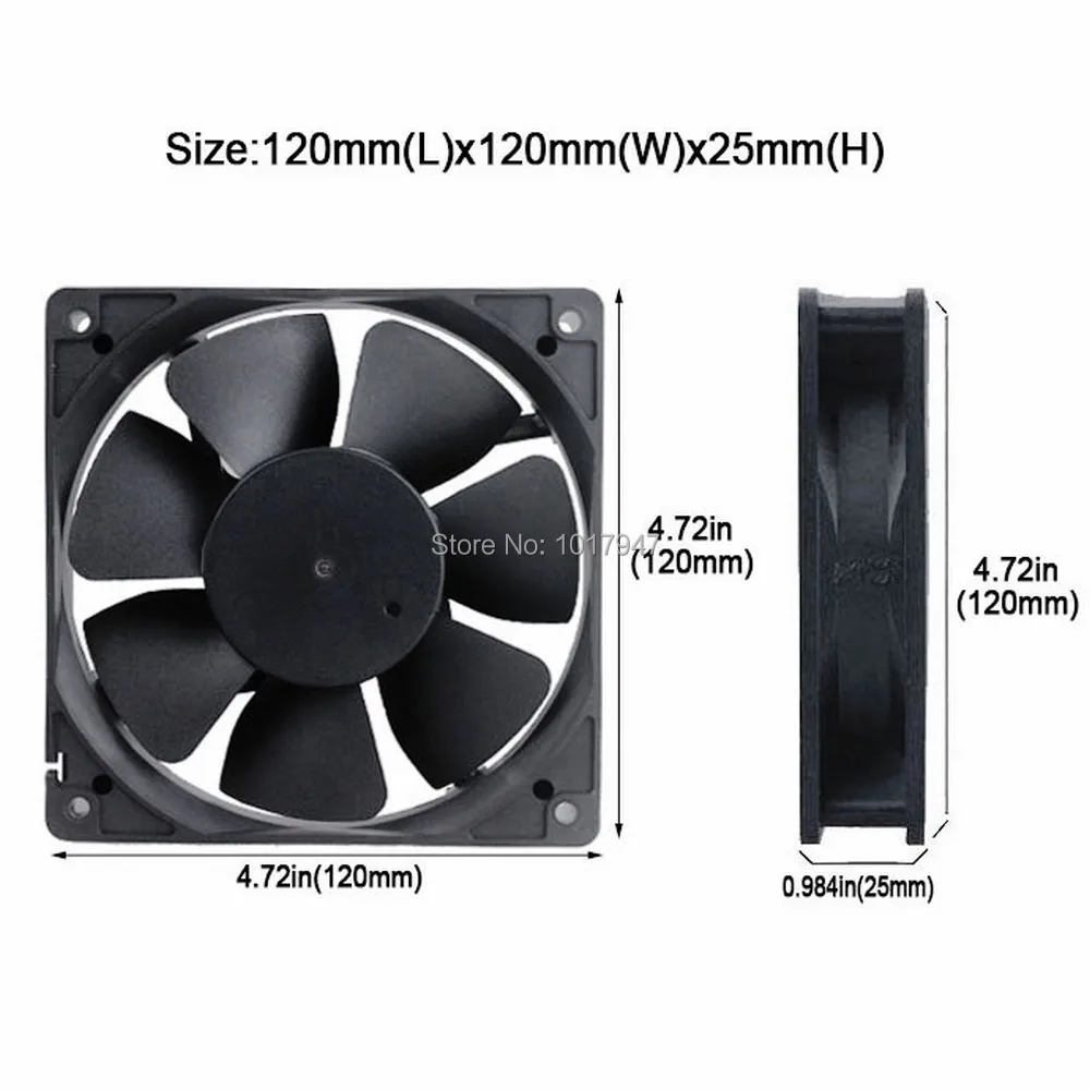 2Pieces lot Gdstime 0.1A DC 48V 12CM 120mm x 25mm Ball Industrial Ventilation Cooling Fan